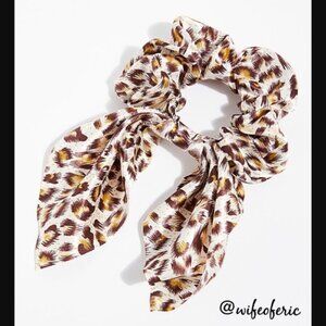 Free People Silk Leopard Print Scrunchie NWT